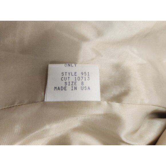 High Drama Womens Blazer Size 8 Beige Leopard Vintage 80s Embroidered Tiger Desi - Picture 7 of 16